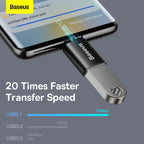 Baseus Ingenuity USB-C to USB-A 3.1 OTG adapter in black – view 5