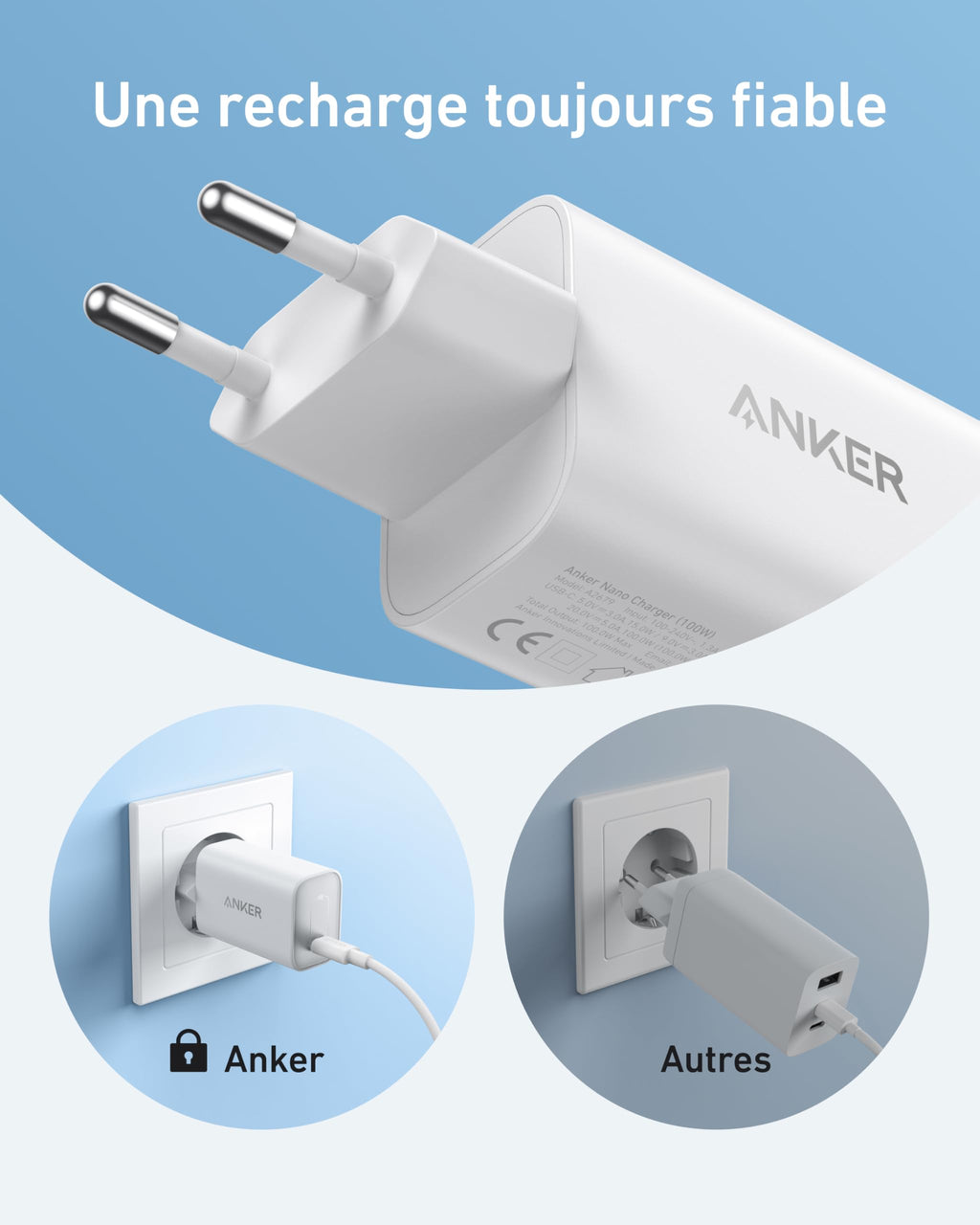 Anker Nano Charger 100W with USB-C Cable - B2679 - view 4