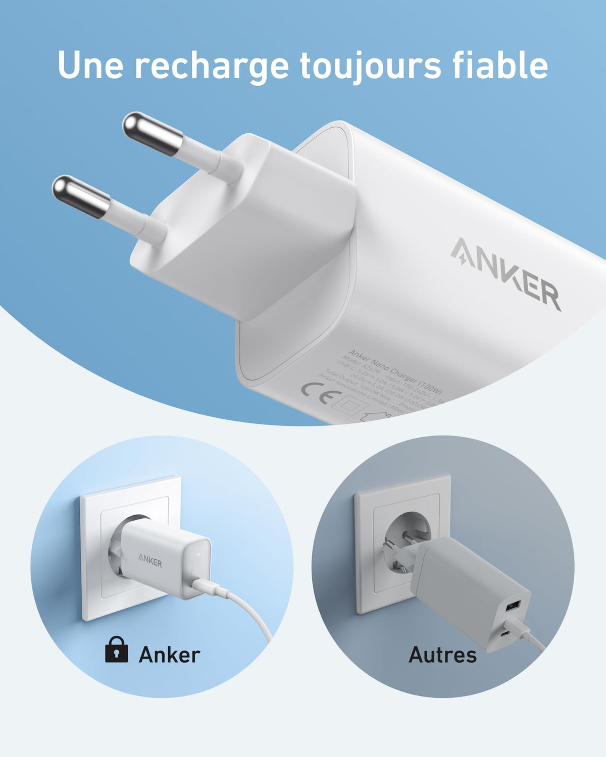 Anker Nano Charger 100W with USB-C Cable - B2679 - view 4