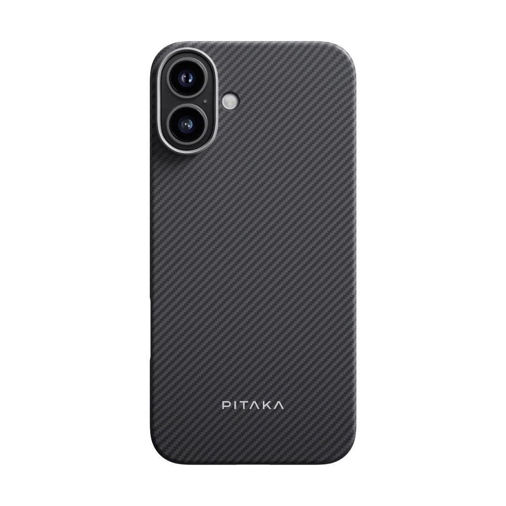 Official PITAKA iPhone 16 Plus Black/Grey Ultra-Slim Case