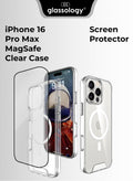 Glassology iPhone 16 Pro Max MagSafe Clear Case with Screen Protector Slim Shockproof Wireless Charging Compatible Anti-Yellowing Protective Bundle for iPhone 16 Pro Max