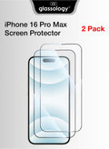 Glassology 2 Pack iPhone 16 Pro Max 9H Tempered Glass Screen Protector Ultra Clear, Scratch Resistant, Anti-Fingerprint, Case-Friendly Bundle for iPhone 16 Pro Max
