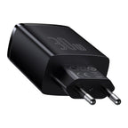 Baseus Compact 30W three-port fast charger black – view 3