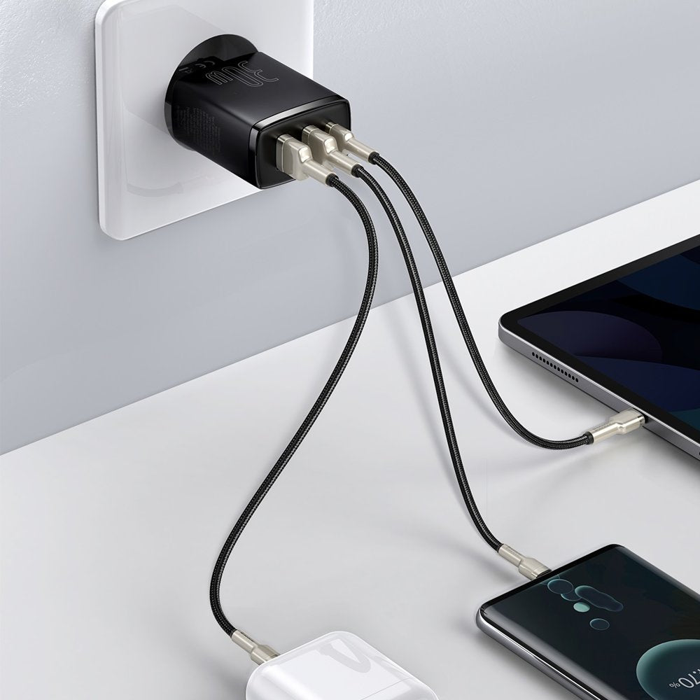 Baseus Compact 30W three-port fast charger black – view 9