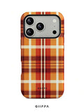 GHIPPA Autumn Color Palette Brown & Orange Plaid Pattern Design Phone Case for iPhone 16 Pro, 16 Pro Max, 17 Pro and 17 Pro Max in Pakistan