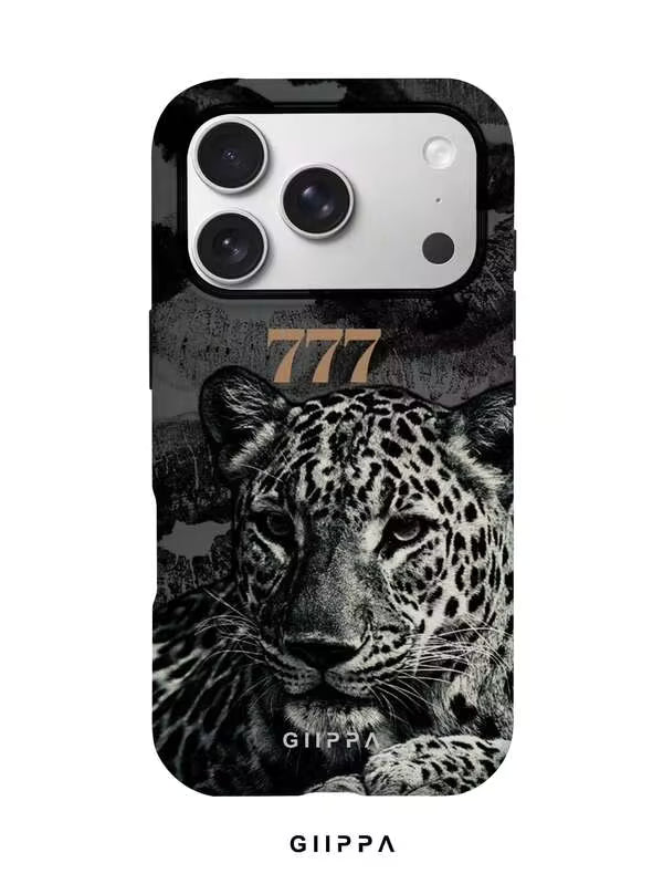 GHIPPA Black & White Leopard & Lips Pattern Phone Case for iPhone 16 Pro, 16 Pro Max, 17 Pro and 17 Pro Max in Pakistan