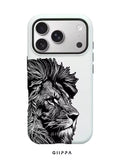 GHIPPA Black And White Lion Pattern Design Phone Case for iPhone 16 Pro, 16 Pro Max, 17 Pro and 17 Pro Max in Pakistan