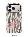 GHIPPA Black & White Zebra Stripe Base With Pink Zebra Pattern Design Phone Case for iPhone 16 Pro, 16 Pro Max, 17 Pro and 17 Pro Max in Pakistan