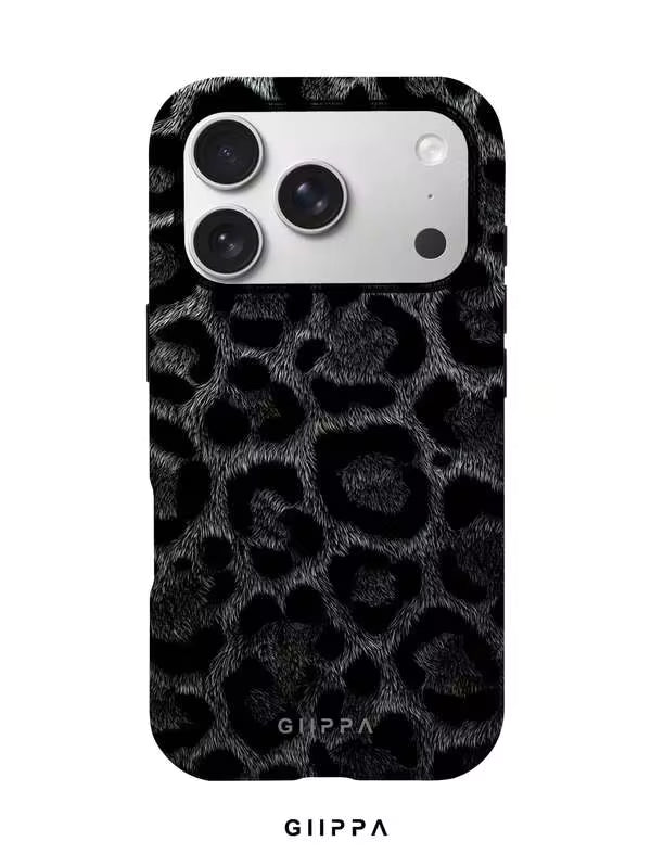 GHIPPA Black Leopard Print Phone Case for iPhone 16 Pro, 16 Pro Max, 17 Pro and 17 Pro Max in Pakistan