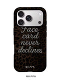 GHIPPA Brown Leopard Print Base With Shiny Silver English Slogan Design Phone Case for iPhone 16 Pro, 16 Pro Max, 17 Pro and 17 Pro Max in Pakistan