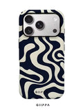 GHIPPA Deep Navy Blue Asymmetric Wave Pattern Design Phone Case for iPhone 16 Pro, 16 Pro Max, 17 Pro and 17 Pro Max in Pakistan