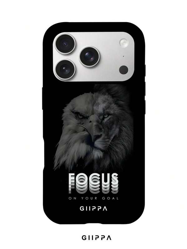 GHIPPA Eagle & Lion Head Collage With English Slogan Design Phone Case for iPhone 16 Pro, 16 Pro Max, 17 Pro and 17 Pro Max in Pakistan