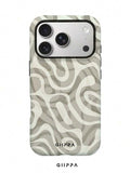 GHIPPA Grey-Brown Asymmetric Wavy Pattern Design Phone Case for iPhone 16 Pro, 16 Pro Max, 17 Pro and 17 Pro Max in Pakistan