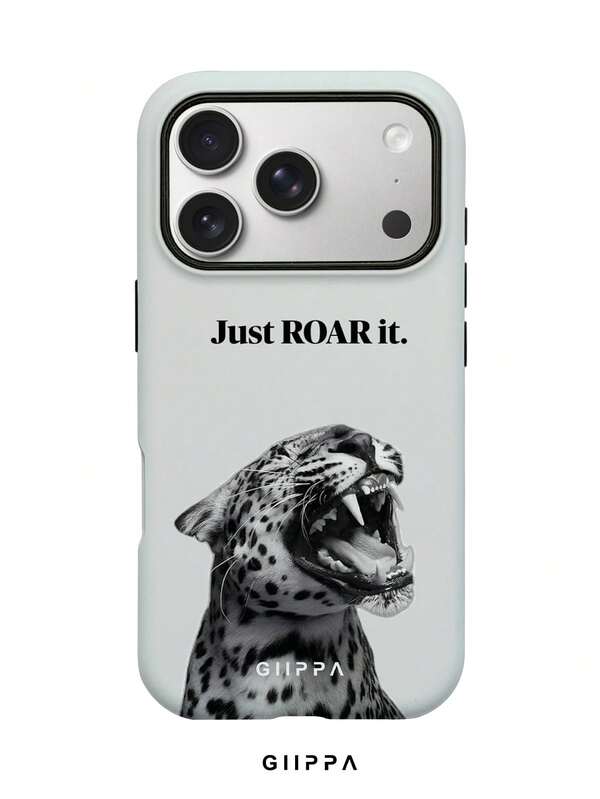 GHIPPA Leopard & Black English Slogan Phone Case for iPhone 16 Pro, 16 Pro Max, 17 Pro and 17 Pro Max in Pakistan