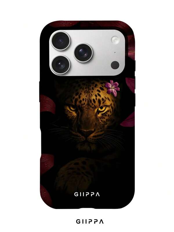 GHIPPA Leopard & Floral Pattern Design Phone Case for iPhone 16 Pro, 16 Pro Max, 17 Pro and 17 Pro Max in Pakistan