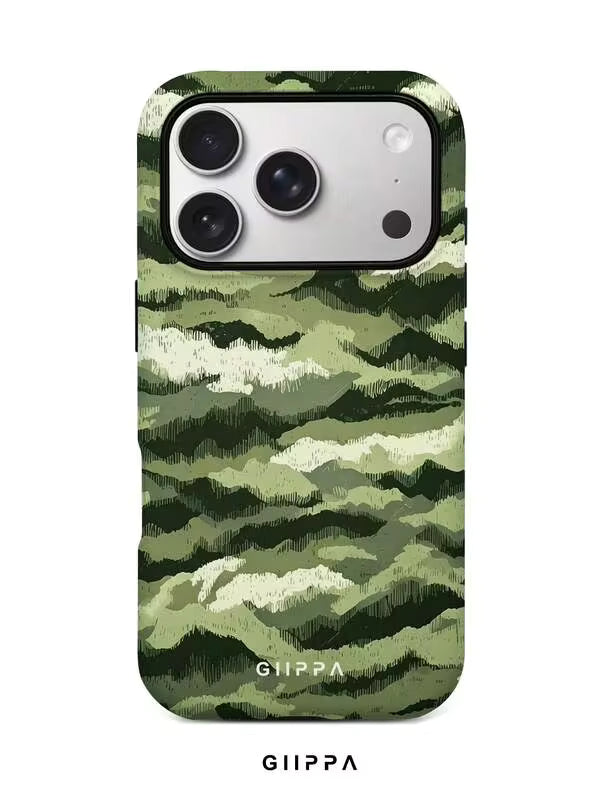 GHIPPA Light Army Green Irregular Wavy Pattern Design Phone Case for iPhone 16 Pro, 16 Pro Max, 17 Pro and 17 Pro Max in Pakistan