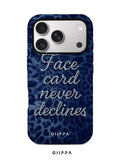 GHIPPA Navy Blue Leopard Print With Shiny Silver English Slogan Design Phone Case for iPhone 16 Pro, 16 Pro Max, 17 Pro and 17 Pro Max in Pakistan