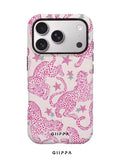 GHIPPA Pink Background With Pink Leopard Print Design Phone Case for iPhone 16 Pro, 16 Pro Max, 17 Pro and 17 Pro Max in Pakistan