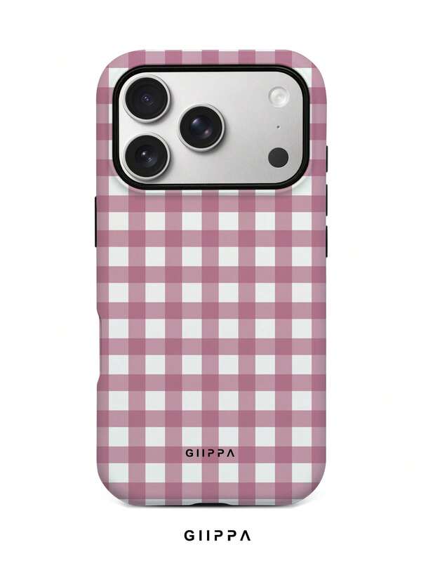 GHIPPA Pink Plaid Pattern Phone Case for iPhone 16 Pro, 16 Pro Max, 17 Pro and 17 Pro Max in Pakistan