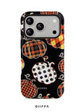 GHIPPA Polka Dot Pumpkin & Plaid Pumpkin Pattern Phone Case for iPhone 16 Pro, iPhone 16 Pro Max, iPhone 17 Pro and iPhone 17 Pro Max in Pakistan