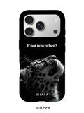 GHIPPA Pure Black Background With Leopard And Inspirational English Slogan Design Phone Case for iPhone 16 Pro, iPhone 16 Pro Max, iPhone 17 Pro and iPhone 17 Pro Max in Pakistan
