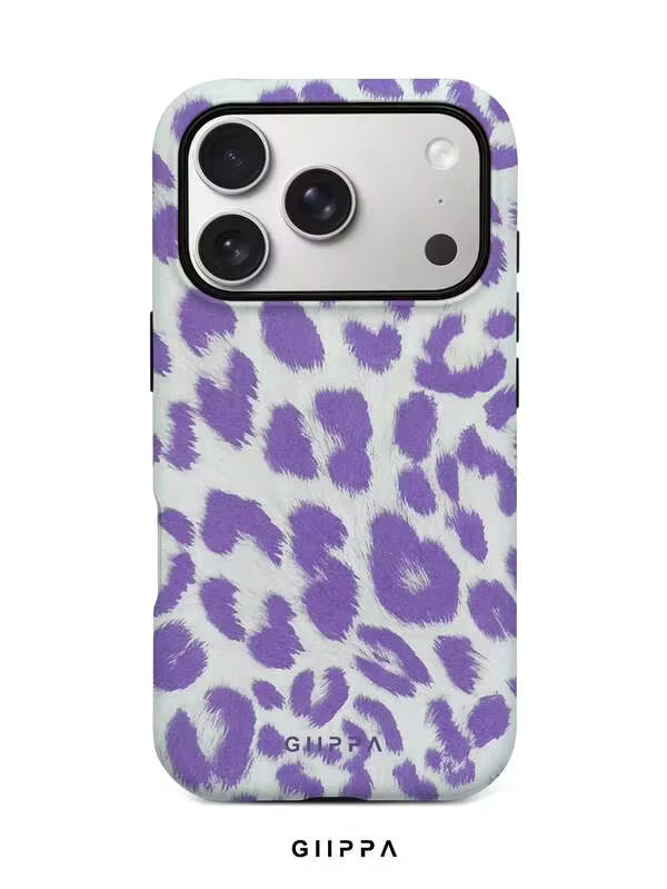 GHIPPA Purple Leopard Print Phone Case for iPhone 16 Pro, 16 Pro Max, 17 Pro and 17 Pro Max in Pakistan
