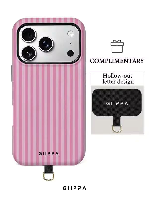 GHIPPA Set Light Pink And Pink Striped Phone Case for iPhone 16 Pro, 16 Pro Max, 17 Pro and 17 Pro Max in Pakistan