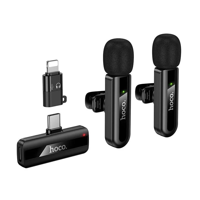 HOCO L20A Fair Dual Wireless Lavalier Mic with Type-C & Lightning – HOCO product in Pakistan