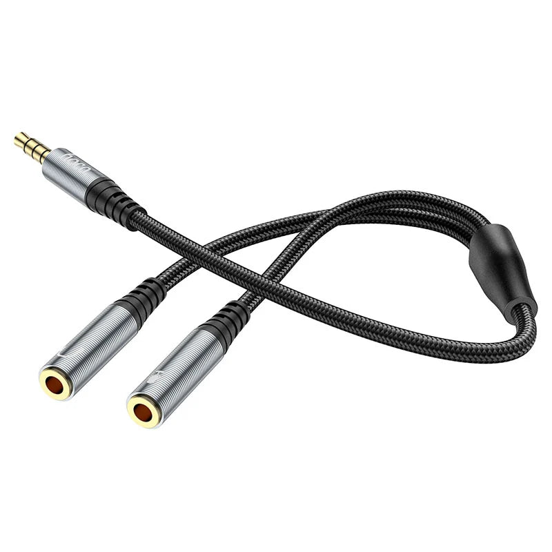 HOCO UPA21 2-in-1 3.5mm Headset Audio Adapter Cable Male to Dual Female – HOCO product in Pakistan