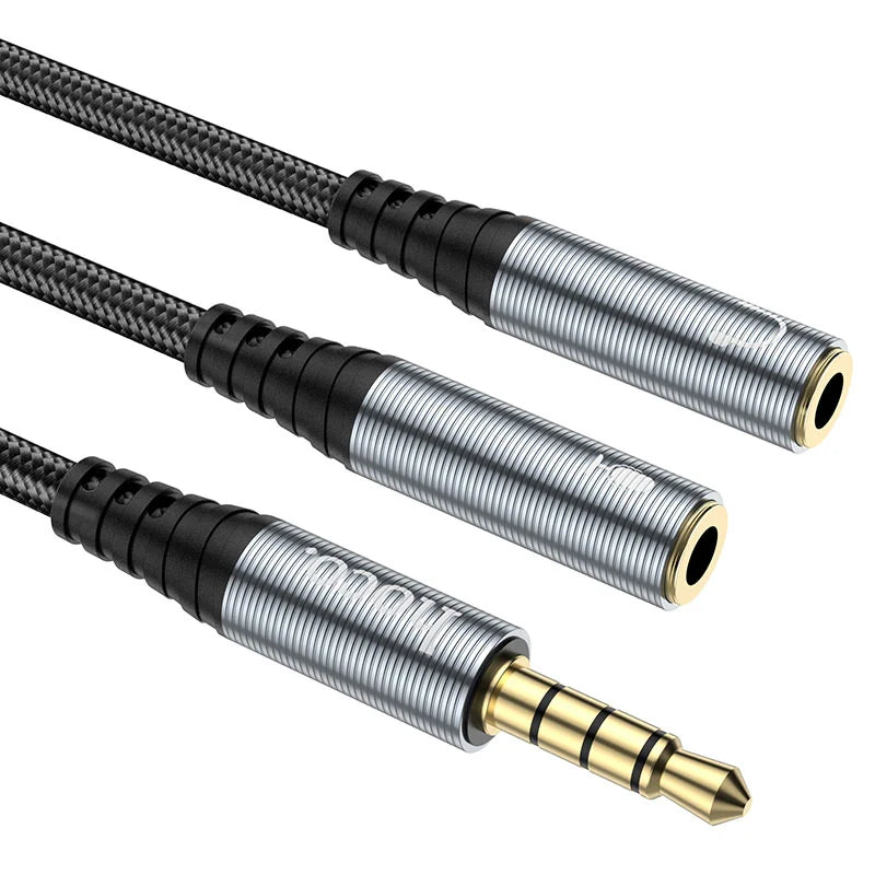 HOCO UPA21 2-in-1 3.5mm Headset Audio Adapter Cable Male to Dual Female – verified gallery image 2