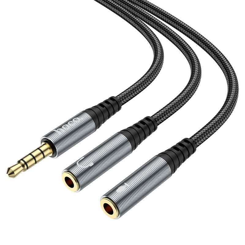 HOCO UPA21 2-in-1 3.5mm Headset Audio Adapter Cable Male to Dual Female – verified gallery image 3