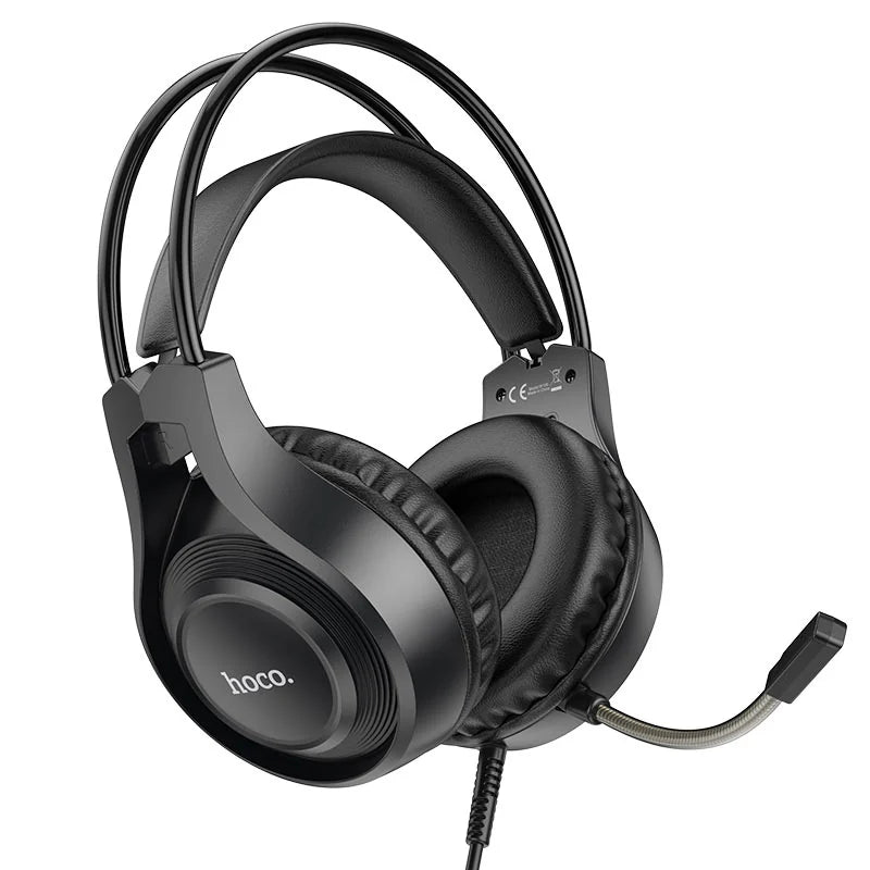 Hoco W106 Tiger Wired Gaming Headset with Mic - Black – verified gallery image 2