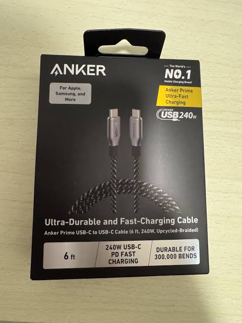 Anker Prime 240W USB-C cable, 6 ft