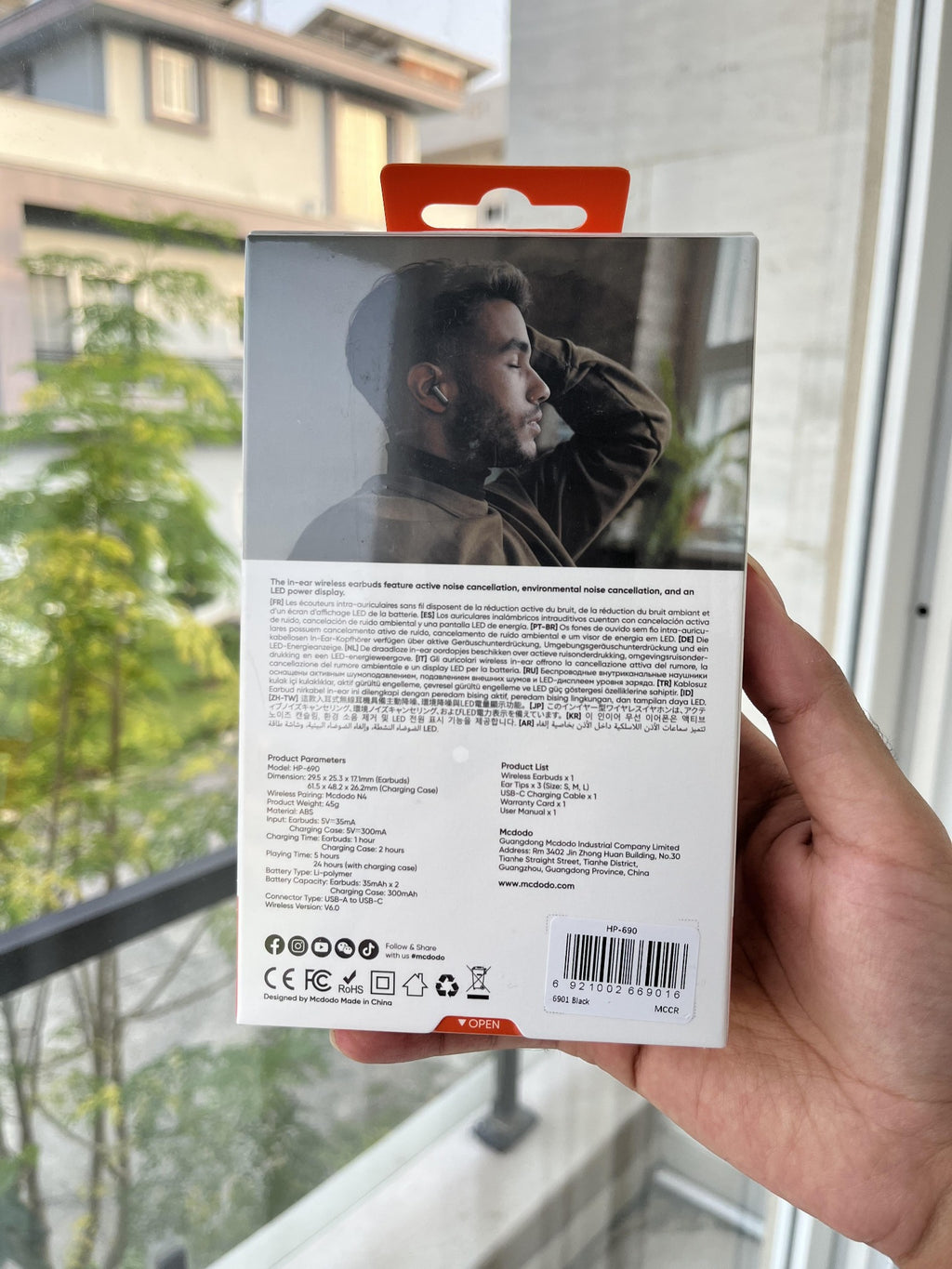 Mcdodo N4 HP-690 wireless ANC earbuds box specifications Pakistan