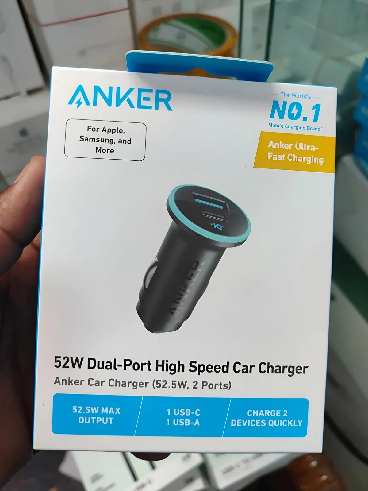 Anker 52.5W dual-port USB-C and USB-A car charger