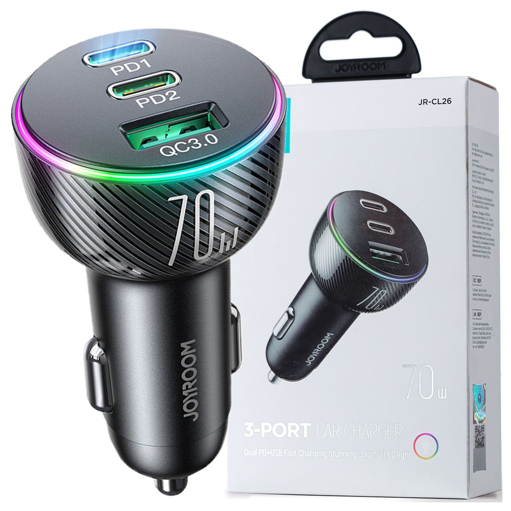 Joyroom JR-CL26 70W 3-port car charger