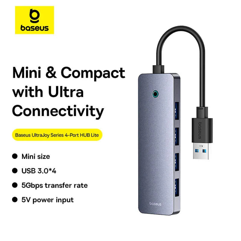 Baseus UltraJoy Series 4-in-1 HUB Lite 50cm Starry Black (USBA to USB3.0*4)