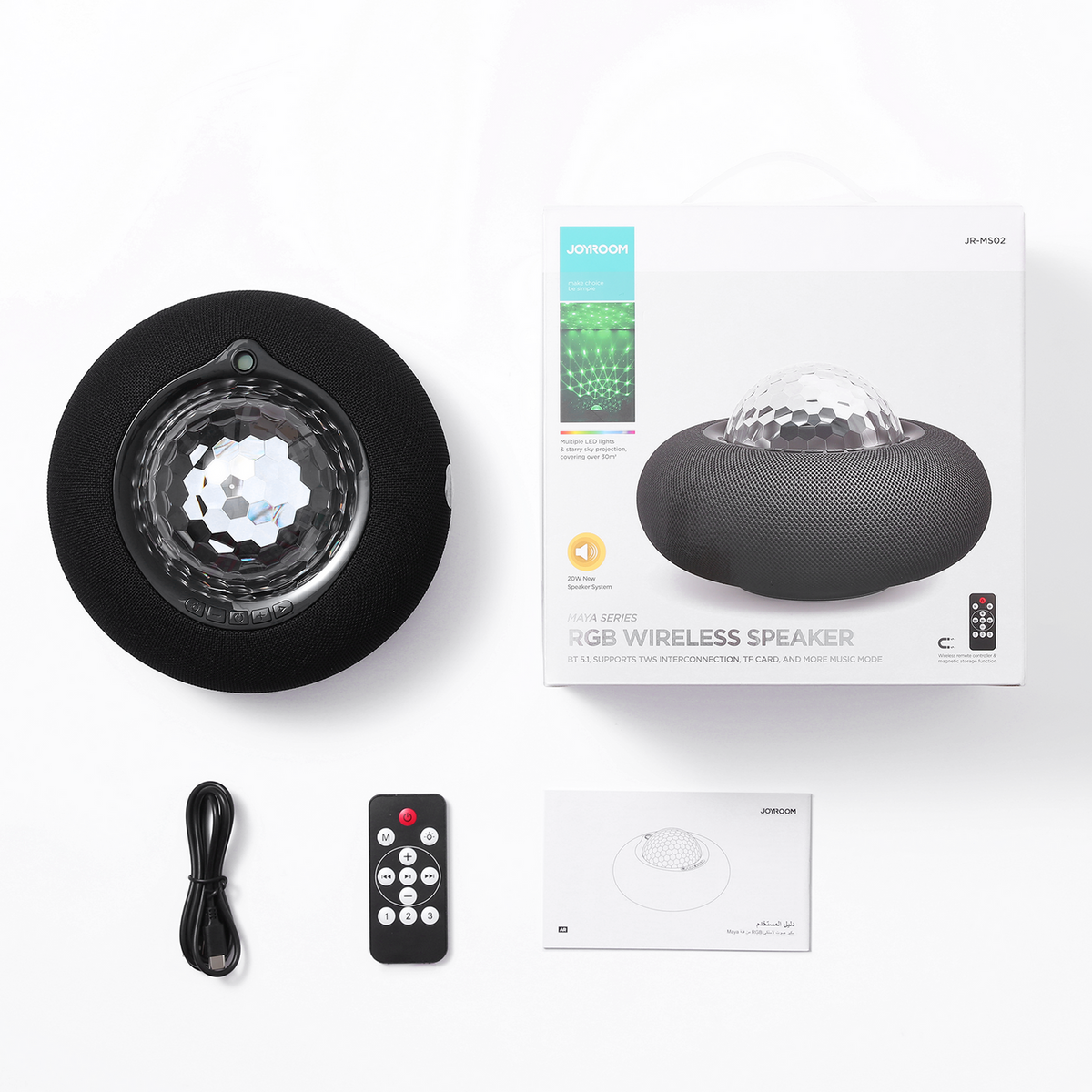 Joyroom JR-MS02 Maya Series RGB Wireless Speaker-Black