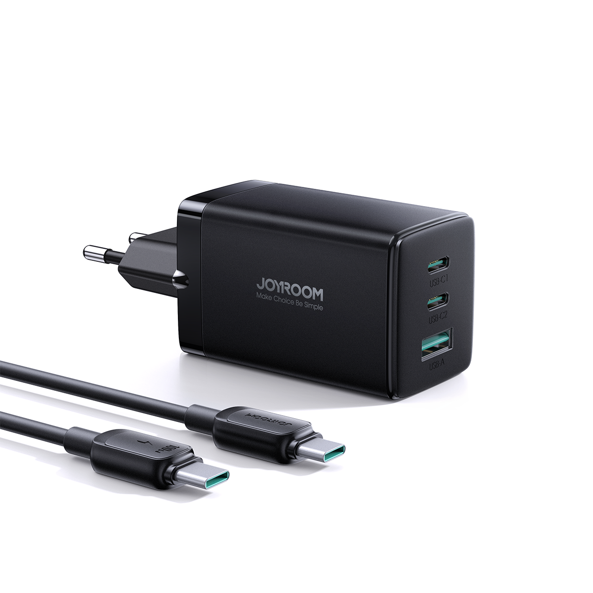 Joyroom GaN Ultra TC-G01 65W 2C1A Fast Charger+100W C to C Cable 1.2m