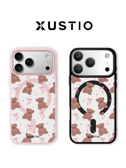 XUSTIO Cute Bow Bear Heart Magnetic Phone Case for iPhone 16 Pro, iPhone 16 Pro Max, iPhone 17 Pro and iPhone 17 Pro Max in Pakistan