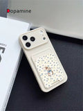 XUSTIO Rabbit Blue Flower Card Holder Phone Case for iPhone 16 Pro, iPhone 16 Pro Max, iPhone 17 Pro and iPhone 17 Pro Max in Pakistan